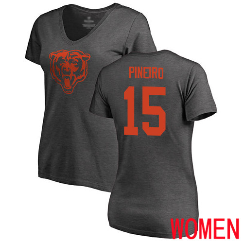 Chicago Bears Ash Women Eddy Pineiro One Color NFL Football #15 T Shirt